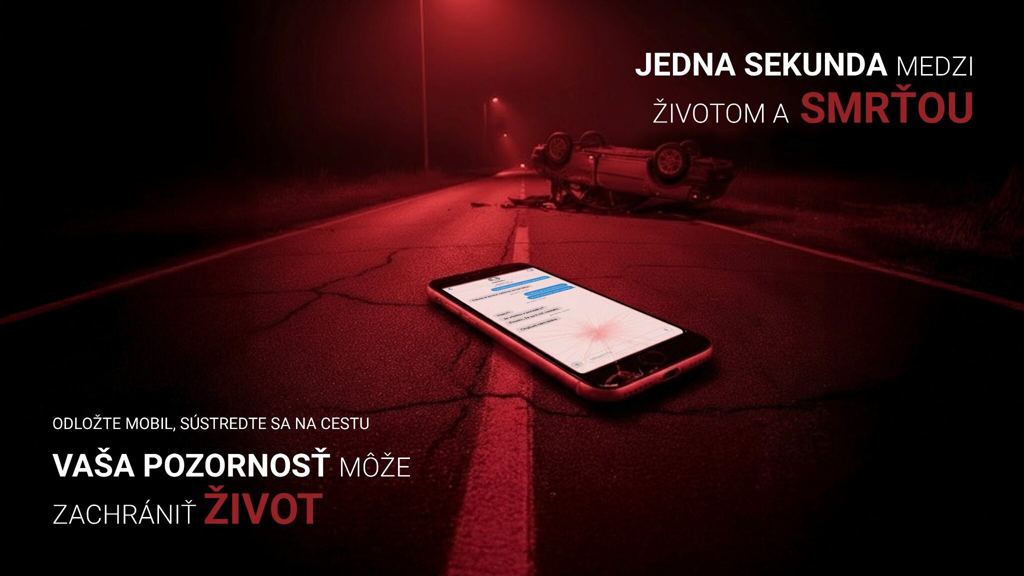 One Second horizontal road-safety billboard